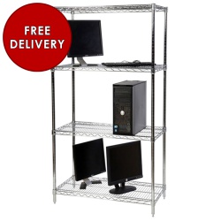 Chrome Wire Shelving Set - Free Delivery