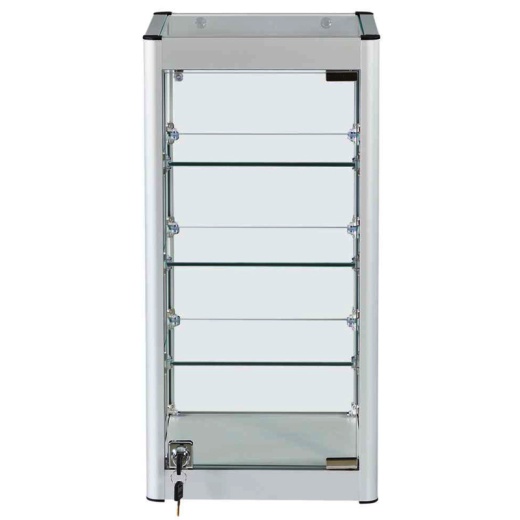 Image of Aluminium Frame Tall Glass Countertop Showcase