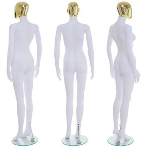 Picture of Female Gold Egg Head Mannequin Matt White