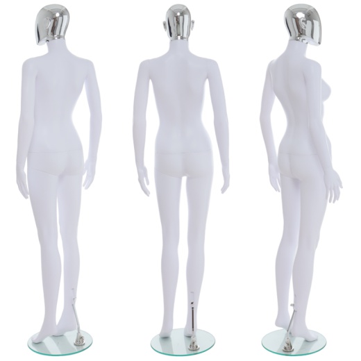 Picture of Female Chrome Egg Head Mannequin Matt White