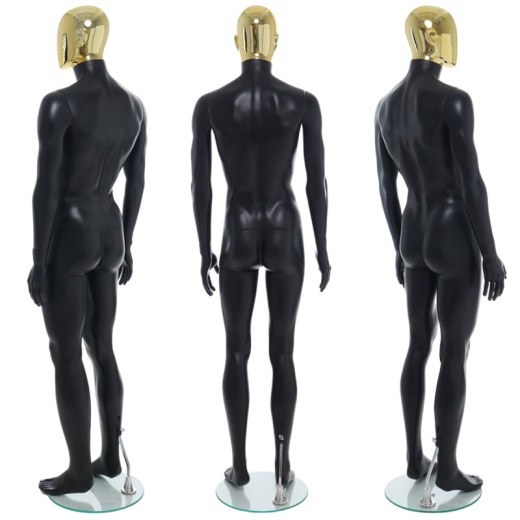 Picture of Male Gold Egg Head Mannequin Matt Black