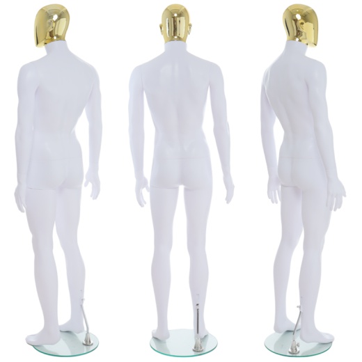 Picture of Male Gold Egg Head Mannequin Matt White