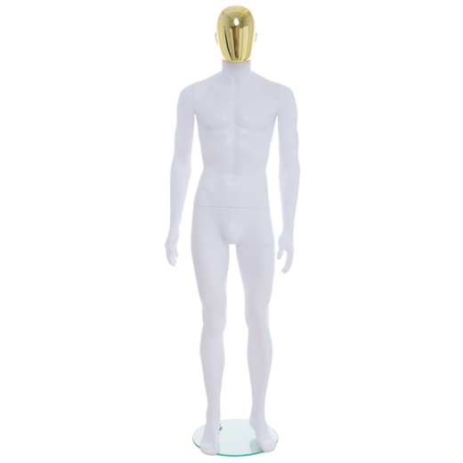 Image of Male Gold Egg Head Mannequin Matt White