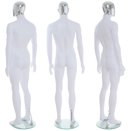 Picture of Male Chrome Egg Head Mannequin Matt White