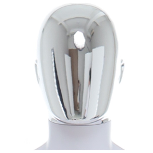 Uni-Shop - Male Chrome Egg Head Mannequin Matt White